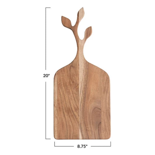 Acacia Wood Cheese/Cutting Board w/ Branch Shaped Handle, Natural