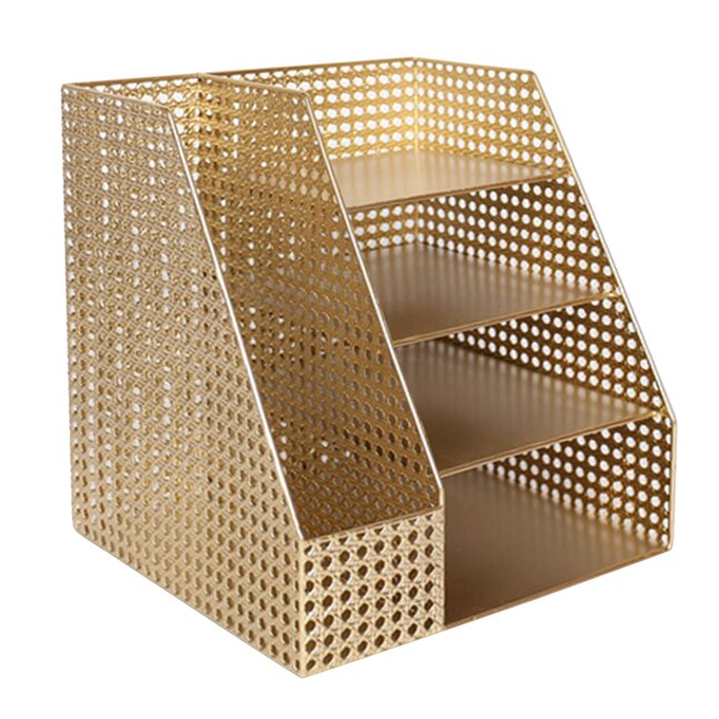 Metal Desk Organizer Gold