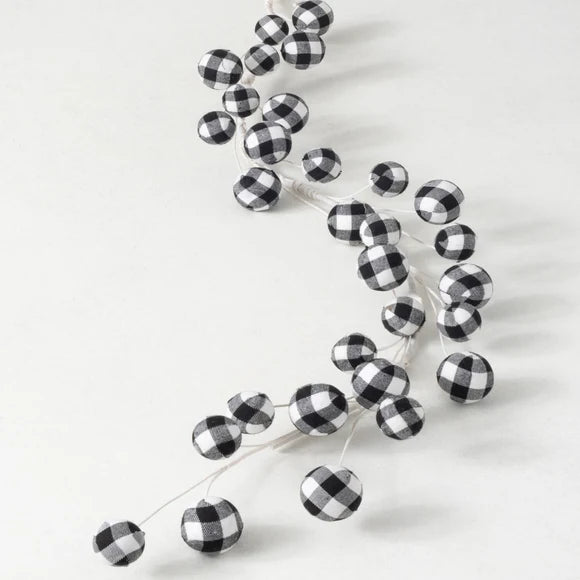 Black and White Plaid Ball Garland