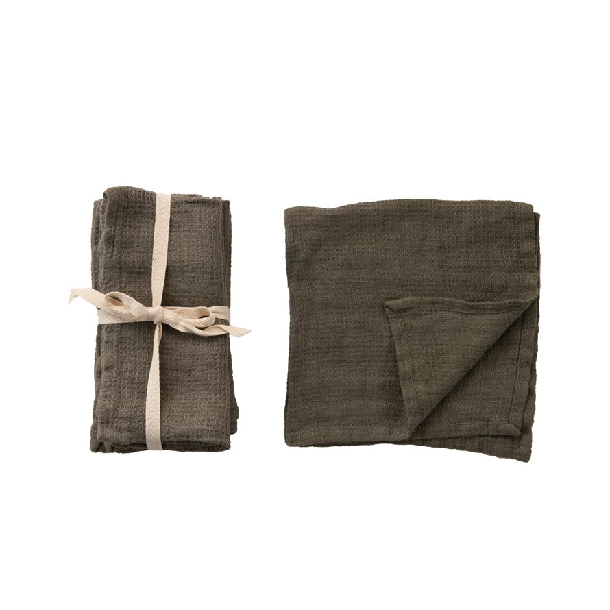 Linen Napkins | Set of 4 | Iron Green